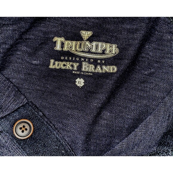 Triumph Motorcycles x Lucky Brand Henley Pullover Hoodie Mens Size XL - Picture 7 of 9